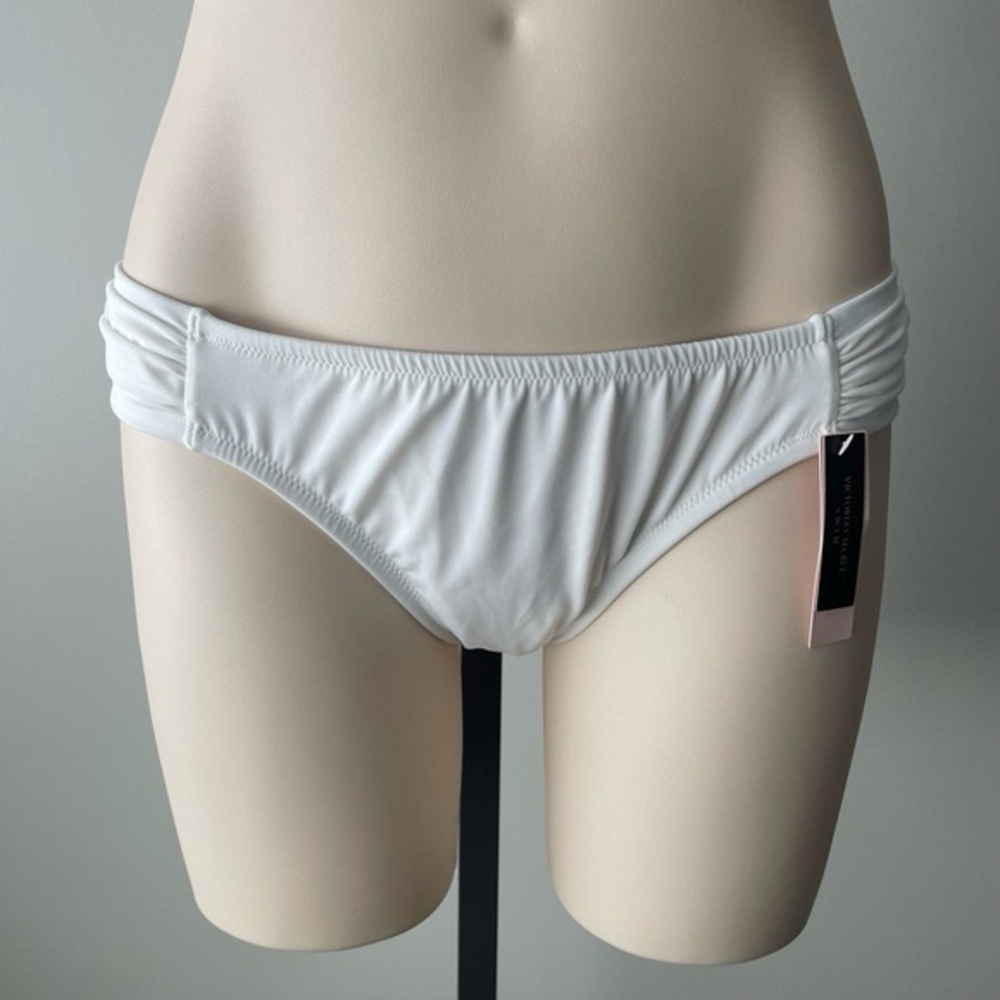 Victorias Secret Cheeky Skimpy Bikini Swim Bottom Solid White NWT Size Large